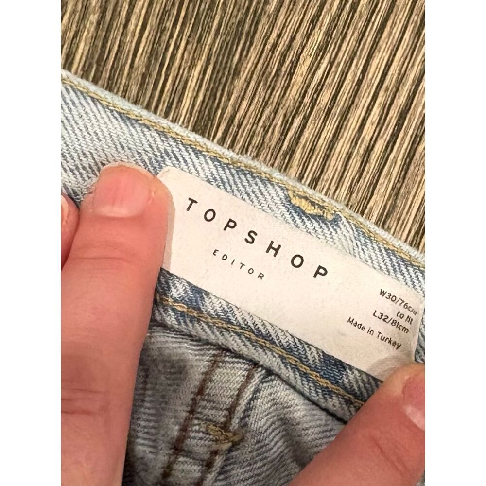 Topsop Womens Straight Jeans Mid Rise Button Fly Denim Light Wash Blue Size 30 - Picture 4 of 11